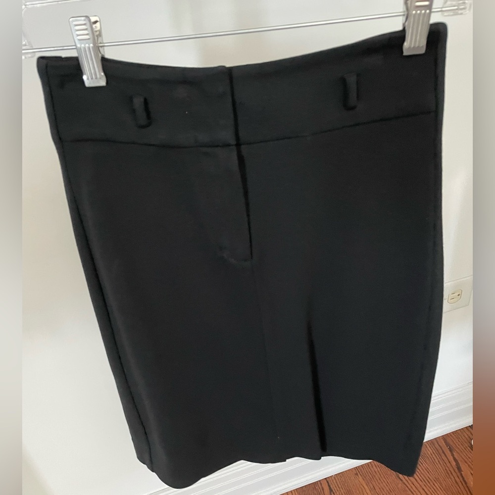 Theory black wool skirt